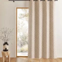 Rideau occultant en jacquard à motif géométrique