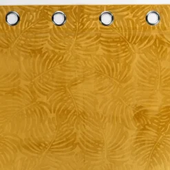 Rideau occultant en velours feuilles de monstera