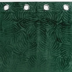 Rideau occultant en velours feuilles de monstera
