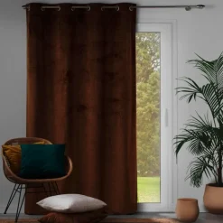 Rideau occultant en velours feuilles de monstera