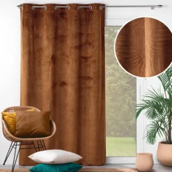Rideau occultant en velours feuilles de monstera