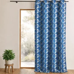 Rideau occultant jacquard à motifs géométriques