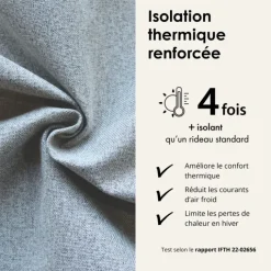 Rideau 100% occultant thermique phonique chiné MIDNIGHT
