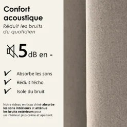 Rideau 100% occultant thermique phonique chiné MIDNIGHT