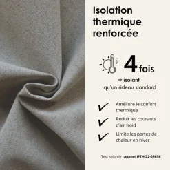 Rideau 100% occultant thermique phonique chiné MIDNIGHT