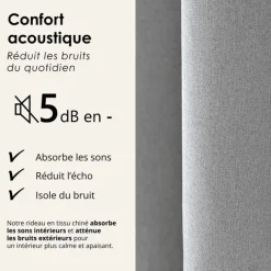 Rideau 100% occultant thermique phonique chiné MIDNIGHT