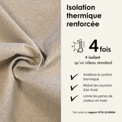 Rideau 100% occultant thermique phonique chiné MIDNIGHT