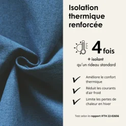 Rideau 100% occultant thermique phonique chiné MIDNIGHT