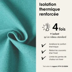 Rideau 100% occultant thermique phonique chiné MIDNIGHT