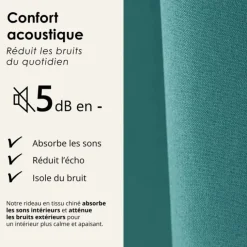Rideau 100% occultant thermique phonique chiné MIDNIGHT