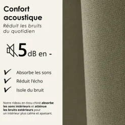 Rideau 100% occultant thermique phonique chiné MIDNIGHT