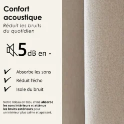 Rideau 100% occultant thermique phonique chiné MIDNIGHT