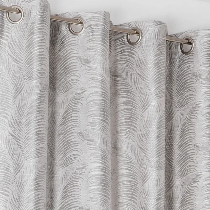 Rideau à oeillets aux motifs palmes