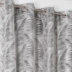 Rideau à oeillets aux motifs palmes