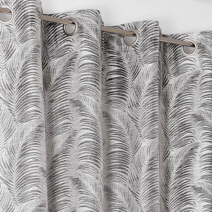 Rideau à oeillets aux motifs palmes