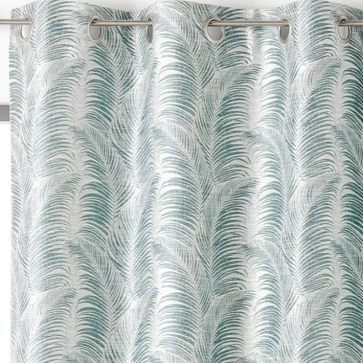 Rideau à oeillets aux motifs palmes