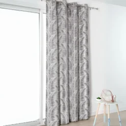 Rideau à oeillets aux motifs palmes