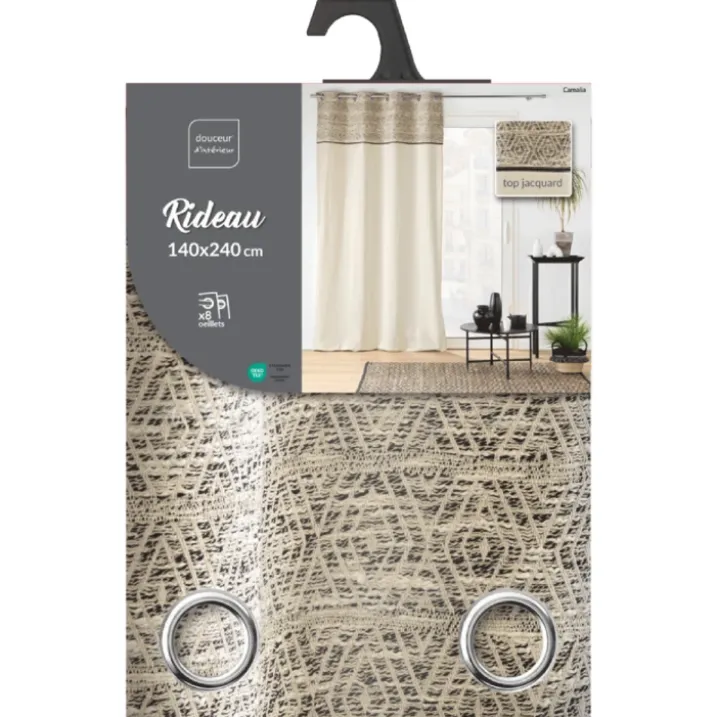 Rideau à Oeillets Camalia Top Jacquard