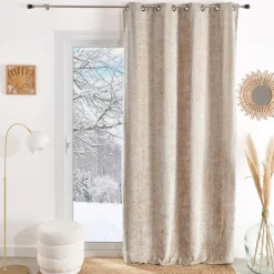 Rideau à oeillets chenille effet peluche