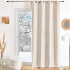 Rideau à oeillets chenille effet peluche