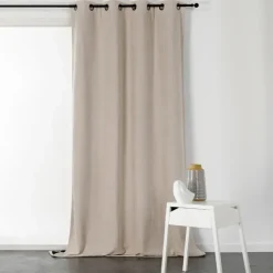 Rideau à Oeillets Isolant et Déperlant Effet Velours