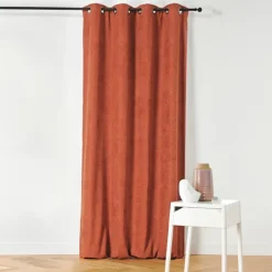 Rideau à Oeillets Isolant et Déperlant Effet Velours