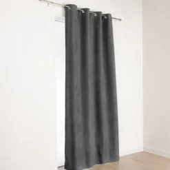 Rideau à Oeillets Isolant et Déperlant Effet Velours