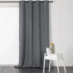 Rideau à Oeillets Isolant et Déperlant Effet Velours