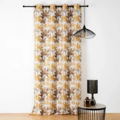 Rideau à oeillets jacquard motif végétal