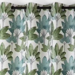 Rideau à oeillets jacquard motif végétal