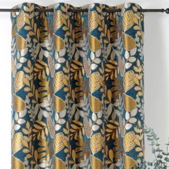 Rideau à Oeillets Motif Végétal Vintage