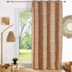 Rideau à oeillets tamisant jacquard