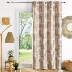 Rideau à oeillets tamisant jacquard