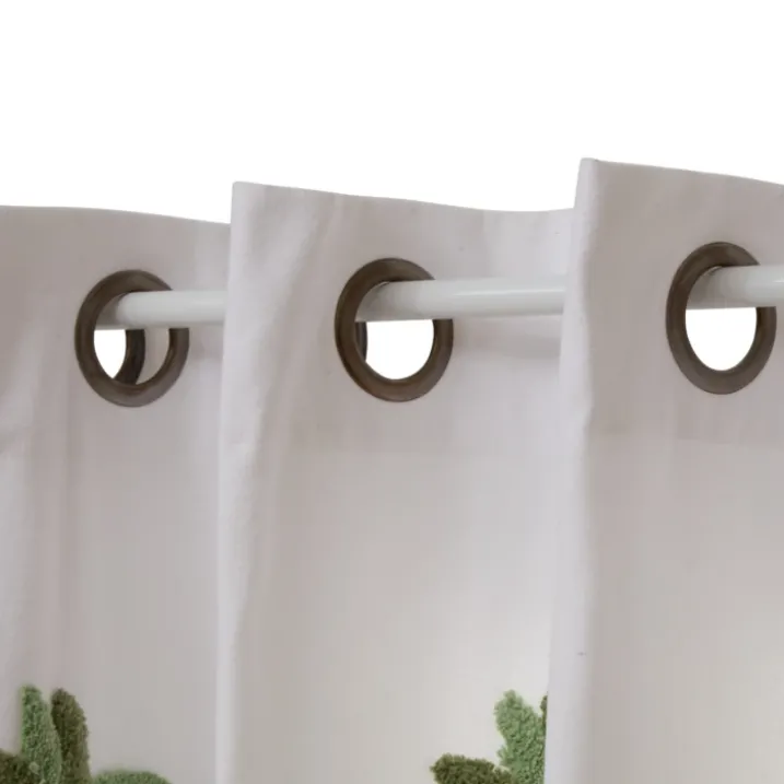 Rideau à oeillets tufté palmier