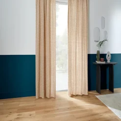 Rideau à passe-tringle en coton vichy