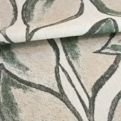 Rideau poly-lin imprimé feuilles aquarelle