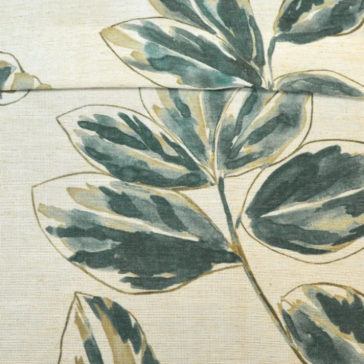 Rideau poly-lin imprimé fleur aquarelle