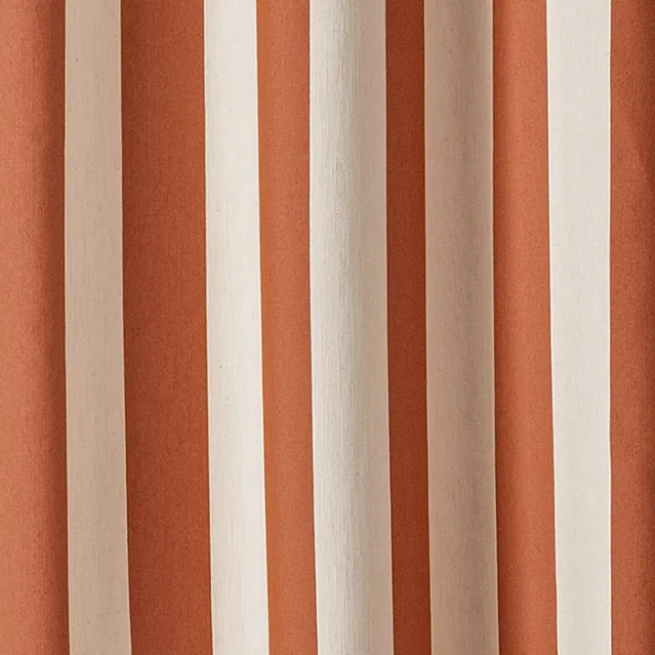 Rideau à rayures verticales en armure satin avec œillets