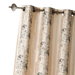 Rideau shantung brodé bandes de motifs ethniques