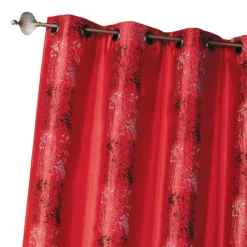 Rideau shantung brodé bandes de motifs ethniques