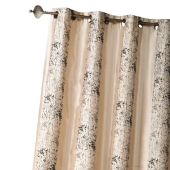 Rideau shantung brodé bandes de motifs ethniques