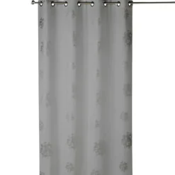 Rideau shantung imprimés motifs argent