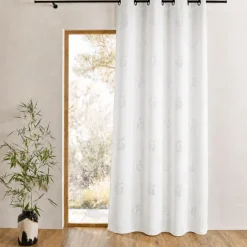 Rideau shantung imprimés motifs argent