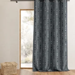Rideau shantung motif de boules tissées