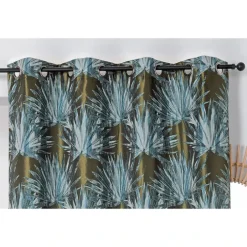 Rideau tamisant aux feuilles tropicales