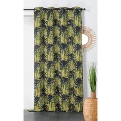 Rideau tamisant aux feuilles tropicales