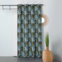 Rideau tamisant aux feuilles tropicales