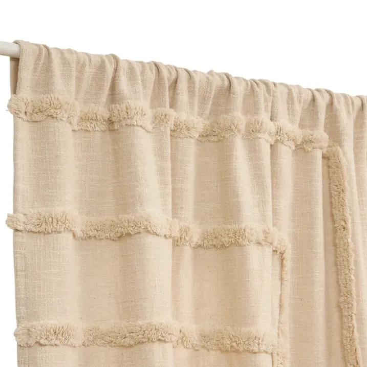 Rideau tamisant en coton tufté à motifs en relief