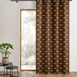 Rideau tamisant en jacquard à motifs de rosaces