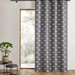 Rideau tamisant en jacquard à motifs de rosaces